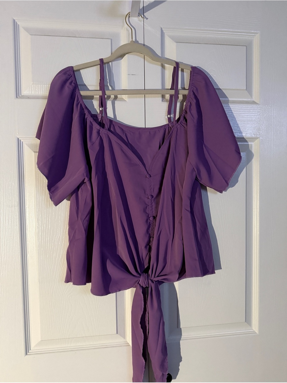 Purple Tie-Front Women's Top - plus size